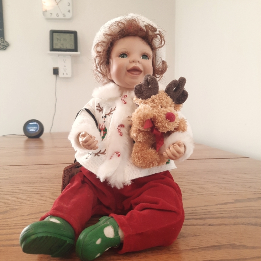 Little Girls and Boyd's Christmas doll Maggie.